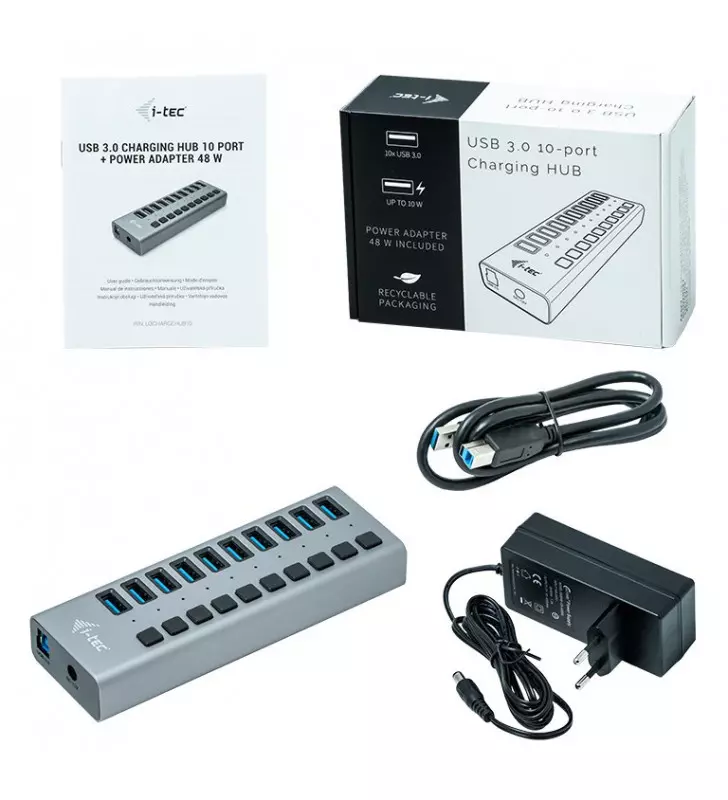 USLION PD18W QC Chargeur Multi-USB Port Multiprise Numérique Intellige